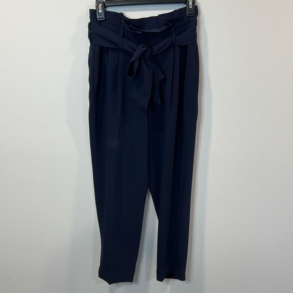 Biden Melina Paperbag Trouser Pants Navy Size 6P EUC - Picture 2 of 15